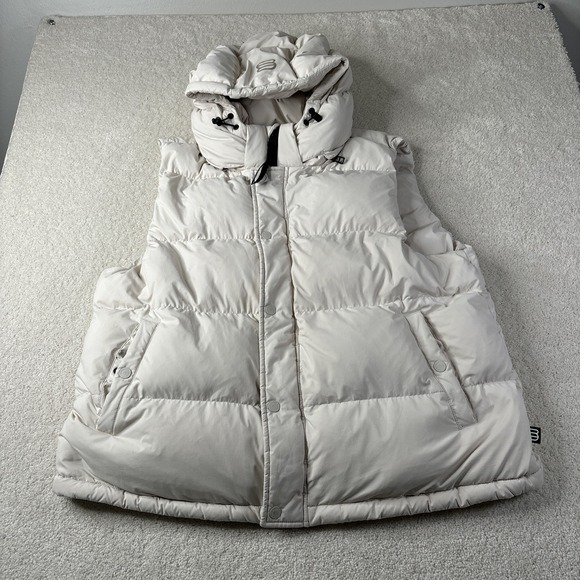 Aritzia The Super Puff Hooded Vest Women's Size 2XL Cream - Picture 1 of 16